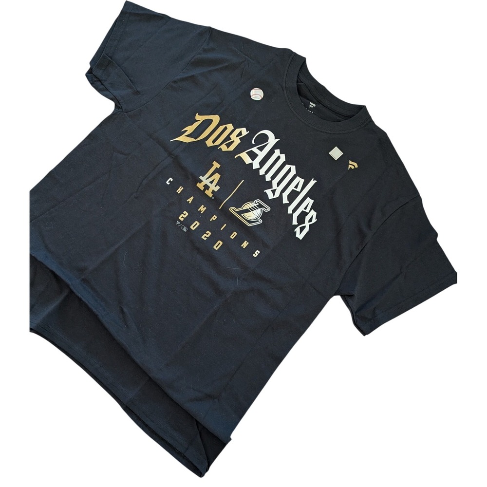 Fanatics Lakers Dodgers 2020 Champions T Shirt Men's L NBA MLB Black NWOT